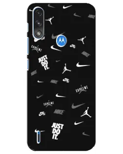 Чохол для Motorola E7 Power з картинкою «Nike Black Pattern»