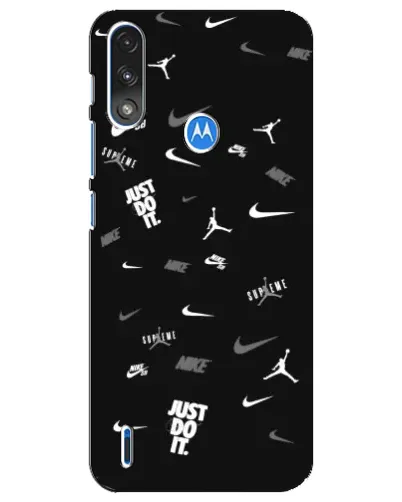 Чехол для Motorola E7 Power с картинкой «Nike Black Pattern» Чехол для Motorola E7 Power с картинкой «Nike Black Pattern»
