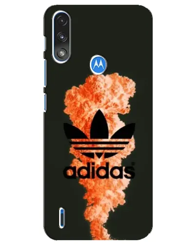 Чехол для Motorola E7 Power с картинкой «Оранжевый дым Adidas»