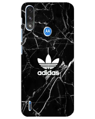 Чехол для Motorola E7 Power с картинкой «Белый мрамор Adidas»