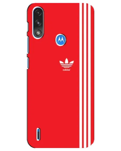 Чехол для Motorola E7 Power с картинкой «Красный минимализм Adidas»