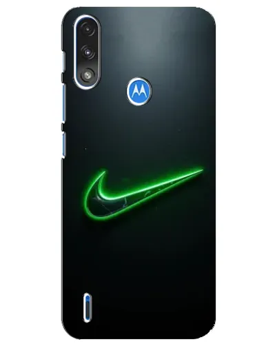 Чехол для Motorola E7 Power с картинкой «Неоновый контур Nike»