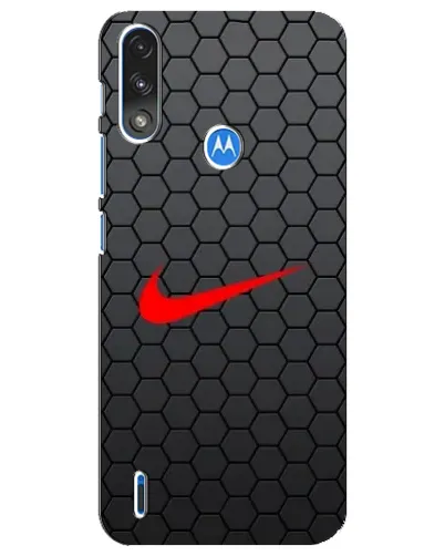 Чехол для Motorola E7 Power с картинкой «Nike — карбоновая сетка»