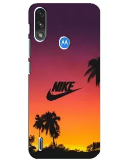 Чехол для Motorola E7 Power с картинкой «Nike на закате солнца»