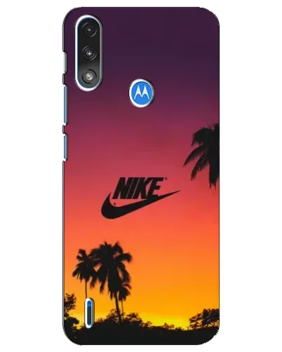 Чехол для Motorola E7 Power с картинкой «Nike на закате солнца»