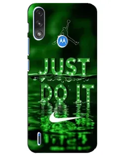 Чехол для Motorola E7 Power с картинкой «Зеленый неоновый Nike»