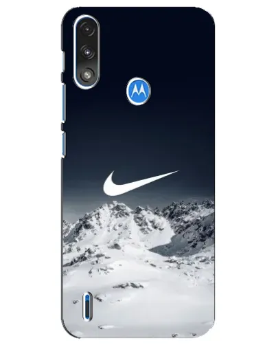 Чехол для Motorola E7 Power с картинкой «Nike — зимние горы»