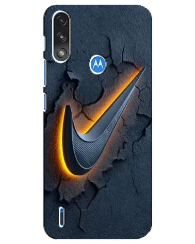 Чехол для Motorola E7 Power с картинкой «Объемный логотип Найк»