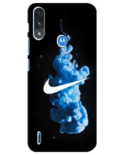 Чехол для Motorola E7 Power с картинкой «Nike и синий дым»