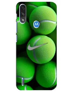 Чехол для Motorola E7 Power с картинкой «Теннисные мячи Найк»