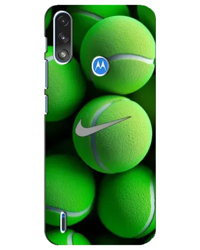 Чехол для Motorola E7 Power с картинкой «Теннисные мячи Найк»