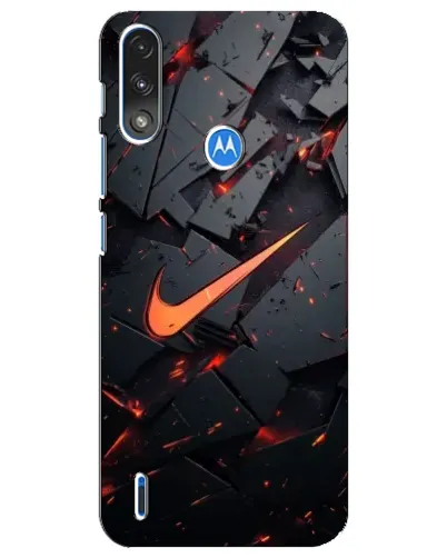 Чехол для Motorola E7 Power с картинкой «Nike — эффект разломов»