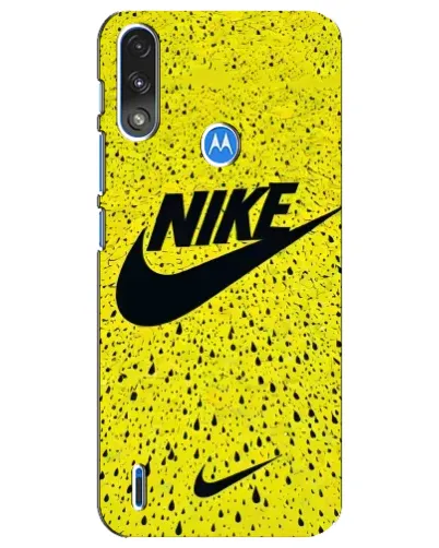 Чехол для Motorola E7 Power с картинкой «Желтый текстурный Nike»