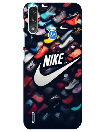 Чехол для Motorola E7 Power с картинкой «Коллекция кроссовок Nike»