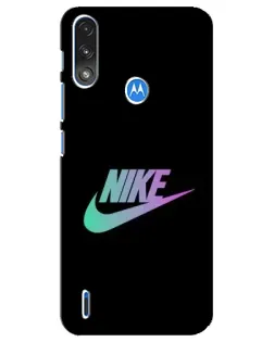 Чехол для Motorola E7 Power с картинкой «Nike — городская ночь»