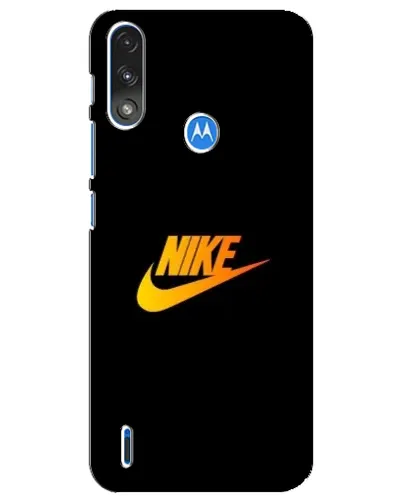 Чехол для Motorola E7 Power с картинкой «Золотой логотип Nike»
