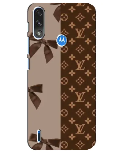 Чехол для Motorola E7 Power с картинкой «Louis Vuitton — банты»