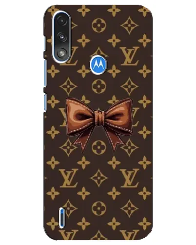 Чехол для Motorola E7 Power с картинкой «LV с бантом»