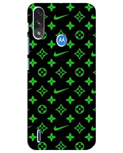 Чехол для Motorola E7 Power с картинкой «Неоновый принт LV»