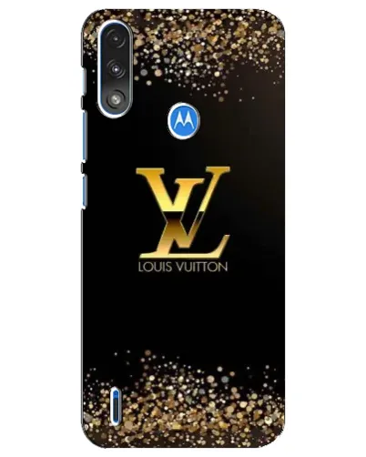 Чехол для Motorola E7 Power с картинкой «LV — золотые искры»
