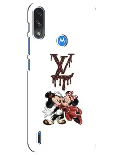 Чехол для Motorola E7 Power с картинкой «LV и Микки Маус»
