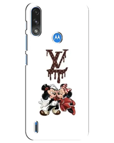 Чехол для Motorola E7 Power с картинкой «LV и Микки Маус»