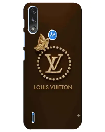 Чехол для Motorola E7 Power с картинкой «LV — золотая печать»