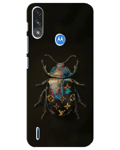 Чехол для Motorola E7 Power с картинкой «LV — мраморный принт»