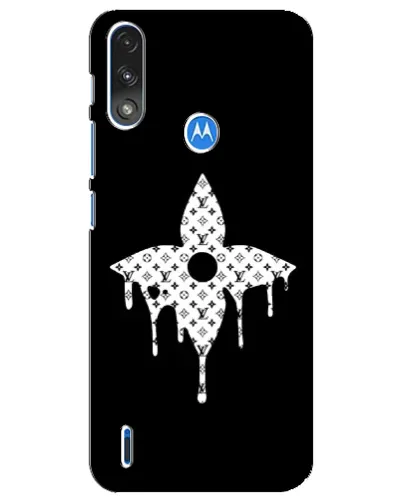 Чехол для Motorola E7 Power с картинкой «Цветочная монограмма»