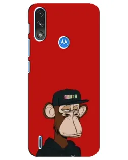 Чехол для Motorola E7 Power с картинкой «Bored Ape — красный фон» Чехол для Motorola E7 Power с картинкой «Bored Ape — красный фон»