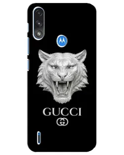Чохол для Motorola E7 Power з картинкою «Gucci — срібний лев» Чохол для Motorola E7 Power з картинкою «Gucci — срібний лев»