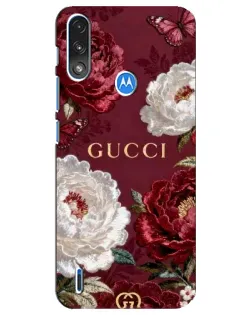 Чохол для Motorola E7 Power з картинкою «Gucci — бордові троянди» Чохол для Motorola E7 Power з картинкою «Gucci — бордові троянди»