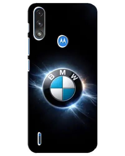 Чехол для Motorola E7 Power с картинкой «BMW — неоновое сияние»