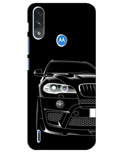 Чехол для Motorola E7 Power с картинкой «Темный силуэт BMW»