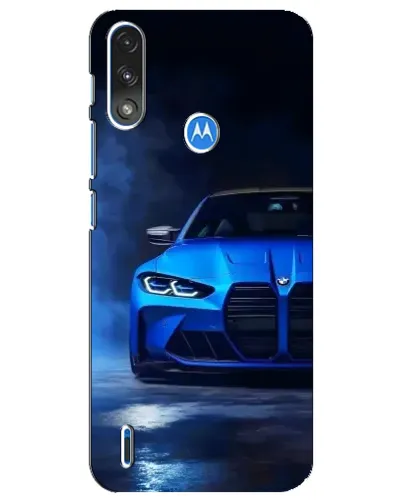 Чехол для Motorola E7 Power с картинкой «Голубая BMW M4»