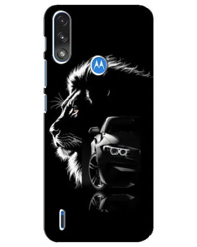 Чехол для Motorola E7 Power с картинкой «BMW и лев»