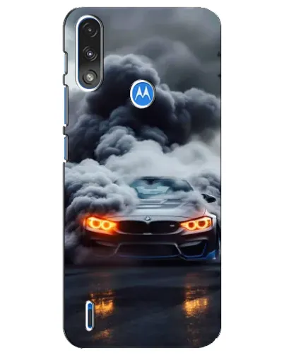 Чехол для Motorola E7 Power с картинкой «BMW в дыму»