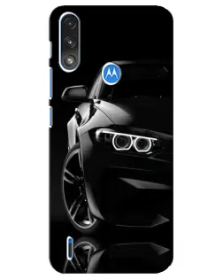 Чохол для Motorola E7 Power з картинкою «Чорна BMW — профіль»