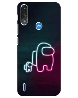 Чехол для Motorola E7 Power с картинкой «Among Us неон-арт» Чехол для Motorola E7 Power с картинкой «Among Us неон-арт»