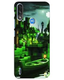 Чохол для Motorola E7 Power з картинкою «Minecraft лісовий пейзаж»
