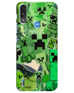 Чохол для Motorola E7 Power з картинкою «Кріпери Minecraft»