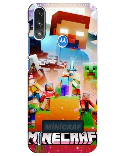 Чехол для Motorola E7 Power с картинкой «Minecraft герои игры»