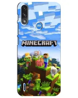 Чохол для Motorola E7 Power з картинкою «Minecraft класичний світ»