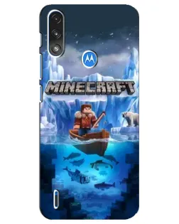 Чохол для Motorola E7 Power з картинкою «Minecraft льодянийсвіт»
