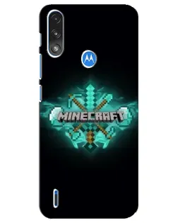 Чохол для Motorola E7 Power з картинкою «Minecraft Diamond лого»