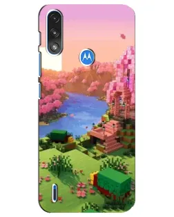 Чохол для Motorola E7 Power з картинкою «Рожеве дерево Minecraft»