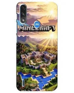 Чохол для Motorola E7 Power з картинкою «Minecraft панорама»
