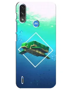 Чохол для Motorola E7 Power з картинкою «Черепаха Minecraft»