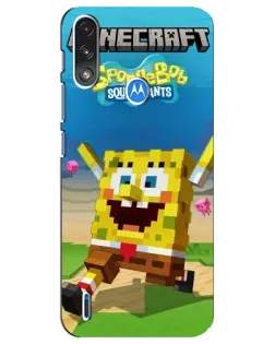 Чохол для Motorola E7 Power з картинкою «Губка Боб Minecraft»