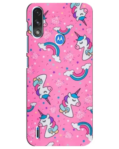 Чехол для Motorola E7 Power с картинкой «Unicorn паттерн розовый» Чехол для Motorola E7 Power с картинкой «Unicorn паттерн розовый»
